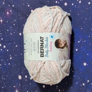 1 New Skein Yarnspirations Bernat Baby Blanket Frosting Yarn COZY ROSIE